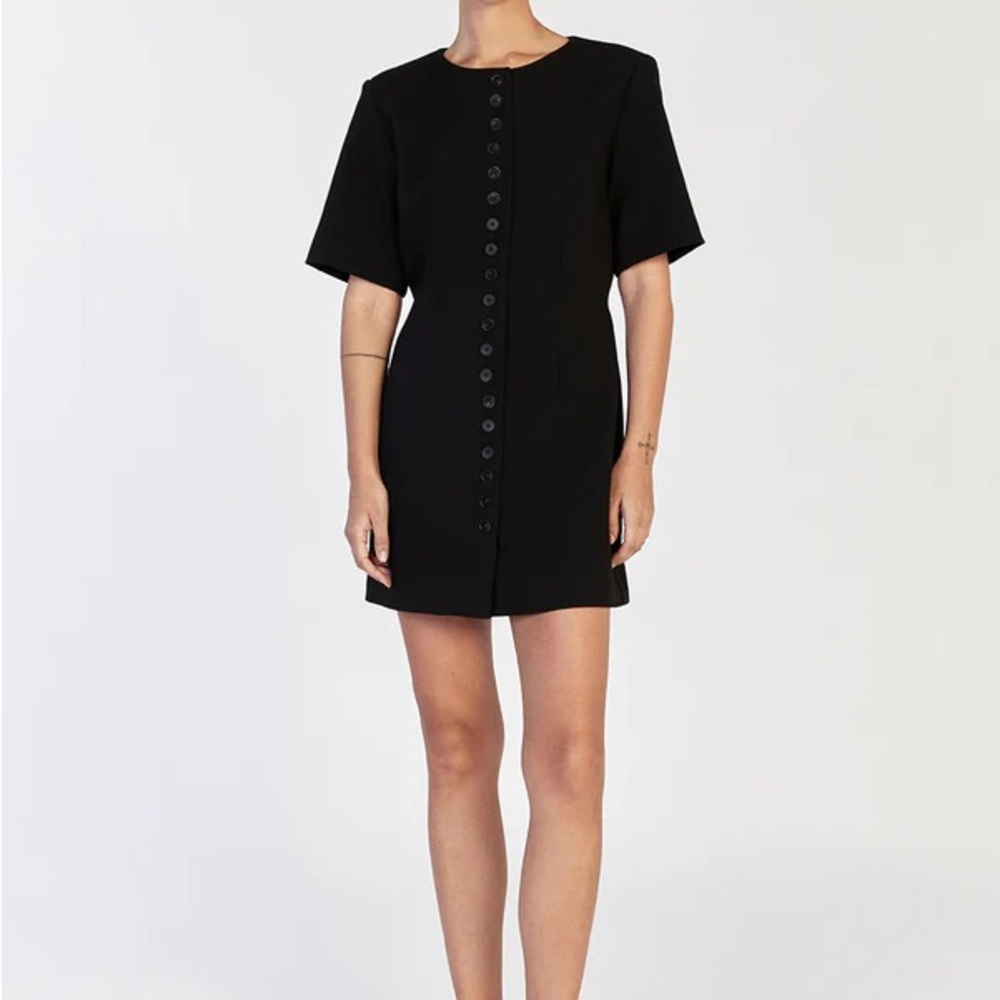 DISSH LIA BLACK SLEEVED MINI DRESS